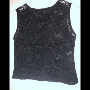 Black Lace crop tank/Teddy